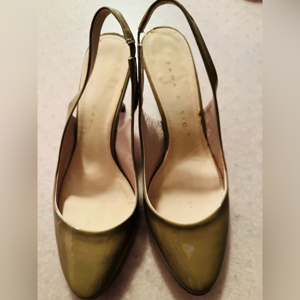 Zara Nude Slingback Heels